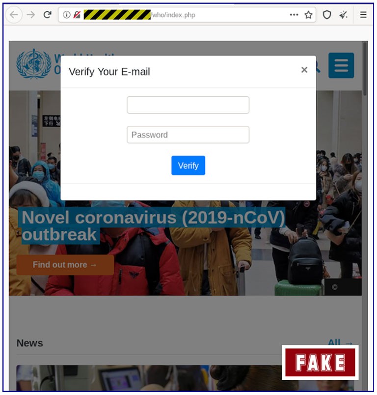 phishing website scam