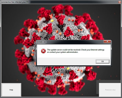 冠狀病毒威脅Windows警告