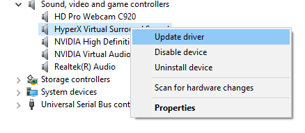 Ljudenheter fungerar inte efter en återställning av Windows 10