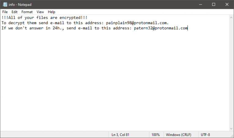 Calix Ransomware 勒索说明