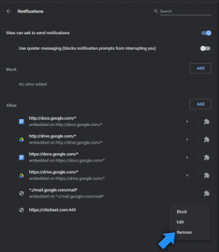 Disable annoying notifications in Google Chrome