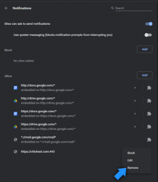 Отключить надоедливые уведомления в Google Chrome