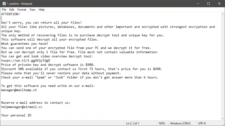 Neer Ransomware Ransom Note