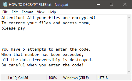Army Ransomware Ransom Note