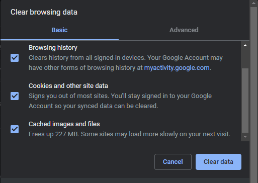 ERR_SPDY_PROTOCOL_ERROR - Clear Google Chrome Data