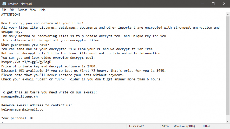 Leex Ransomware Ransom Note