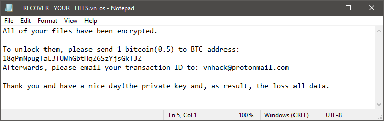 Vn_os Ransomware Ransom Note