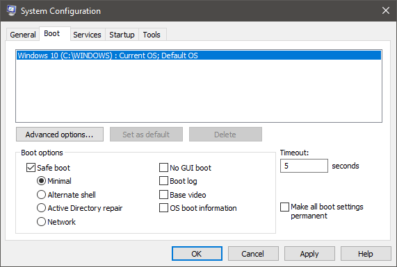 'The action cannot be completed because the file is open in another program' Error - How to Boot Safe Mode