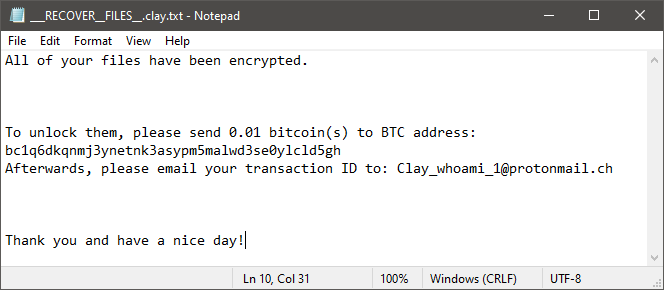 Nota sul rischio di Gray Hat Ransomware