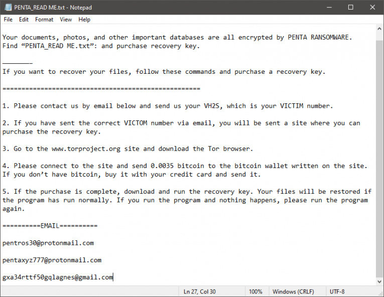 PENTA Ransomware 勒索说明