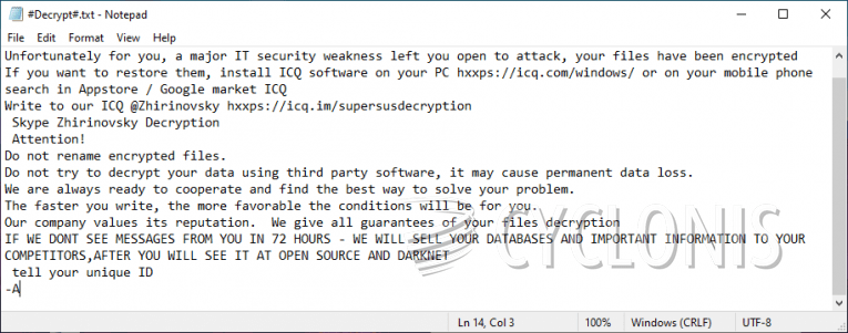 Zhirinovsky Ransomware