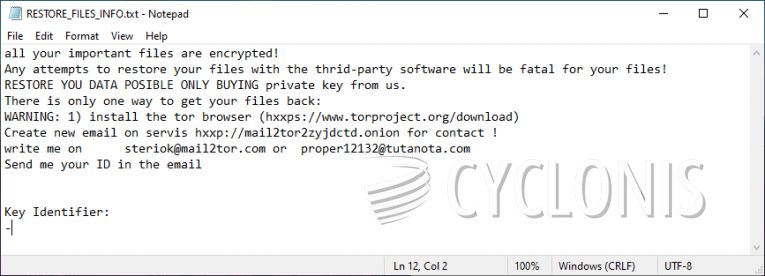 Steriok Ransomware 勒索说明