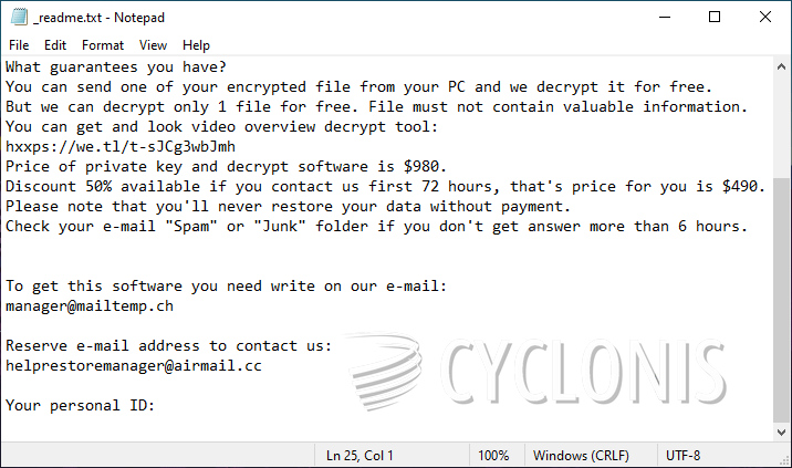 Miia Ransomware 勒索提示