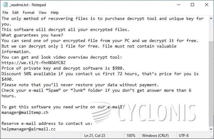Yqjs Ransomware勒索说明