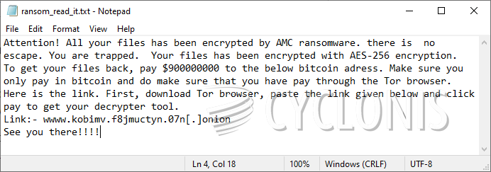 Oprogramowanie ransomware AMC