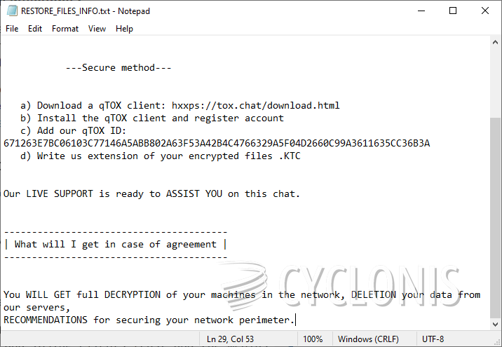 Oprogramowanie ransomware KTC